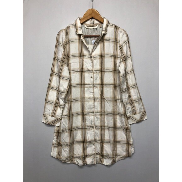 NWT Soft Surroundings Cozy & Cheer Pajama Sleep Dress Small Plaid B272 -1 - Picture 1 of 15
